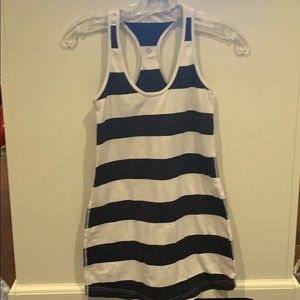 Lululemon racerback - navy & white stripes size 8